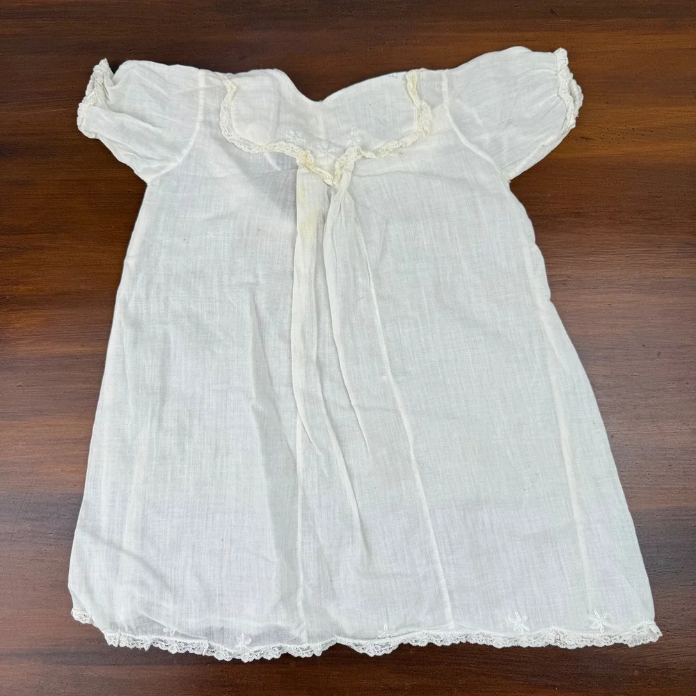 Vintage Handmade Baby Clothes Lot Pink Lace Dress Bloomers White Gown Robe‎ 4pc